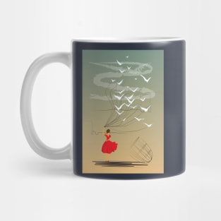 Girl and Birds Mug